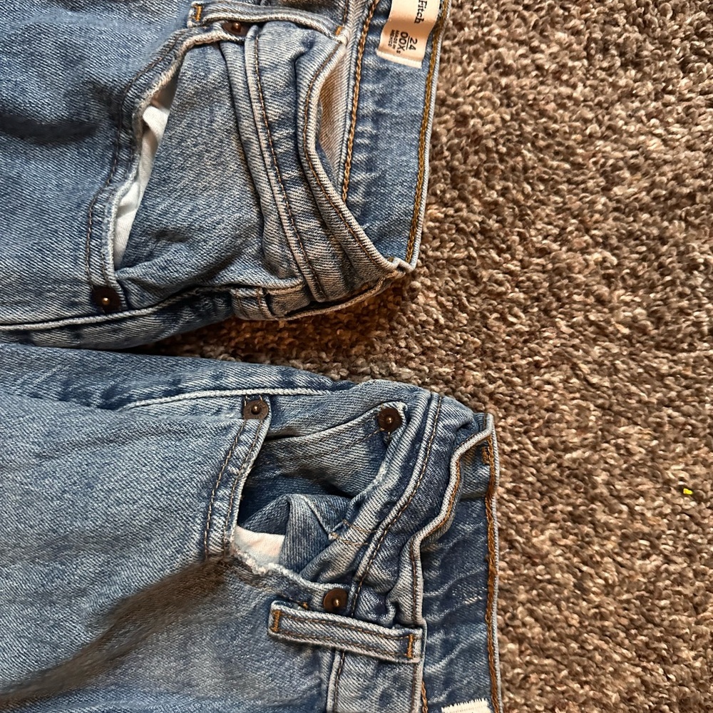Abercrombie & Fitch Women's Straight Leg Jeans 00P- Blue